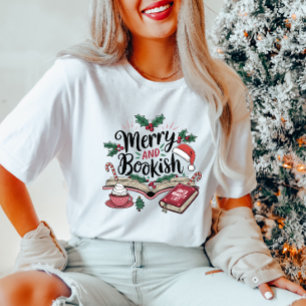 Vrolijk en Bookish Kerst T-shirt