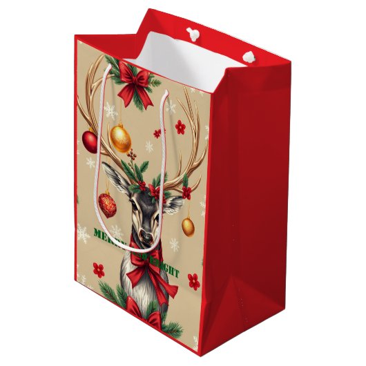Vrolijk en Bright Custom Gift Bag Medium Cadeauzakje (Voorkant Gekanteld)