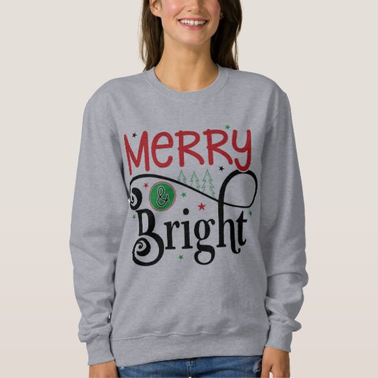 Vrolijk en Bright Tree Kerstmis vrouwen Sweatshirt (Voorkant)