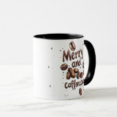 Vrolijk en cafeïnehoudende gezellige kerstkoffie mok (Voorkant rechts)