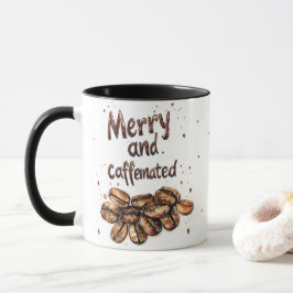 Vrolijk en cafeïnehoudende kerstkoffie mok