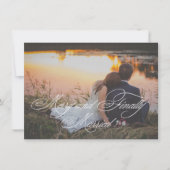 vrolijk en eindelijk getrouwd pasgetrouwden foto s feestdagenkaart (Voorkant)