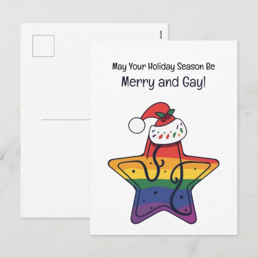 Vrolijk en gay Kerstmis Feestdagenkaart (Voorkant / Achterkant)