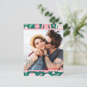 Vrolijk en gehuwd 1e jaar Getrouwd Kerstfoto Briefkaart (Staand voorkant)