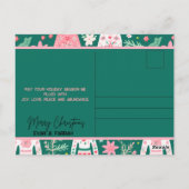 Vrolijk en gehuwd 1e jaar Getrouwd Kerstfoto Briefkaart (Achterkant)