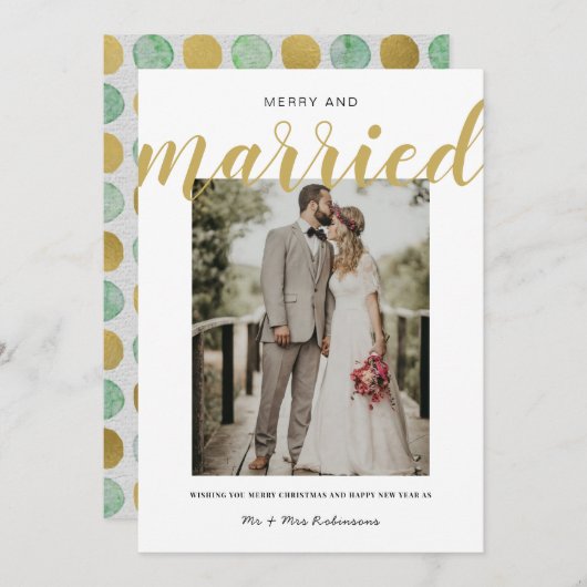 Vrolijk en gehuwd kerstweddenschap Mr Mrs. Feestdagenkaart (Voorkant / Achterkant)