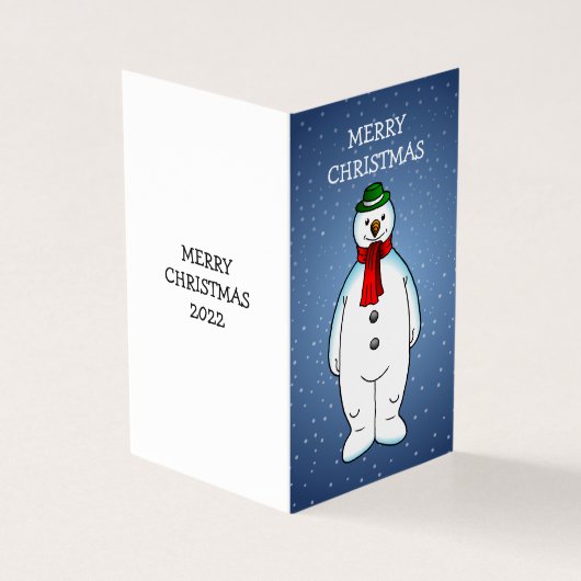 Vrolijk en gelukkig sneeuwman kaart (Buitenkant)