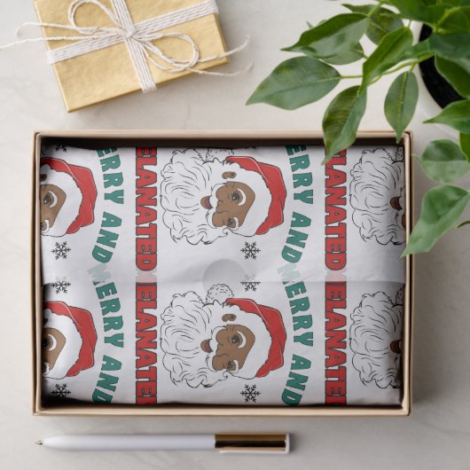 Vrolijk en gemelanineerd kerstpapier tissuepapier (Geschenk)