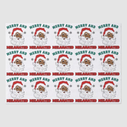 Vrolijk en gemelanineerd kerstpapier tissuepapier (Voorkant)