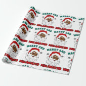 Vrolijk en gemelaniseerd kerstinpakpapier cadeaupapier (Uitgerold)