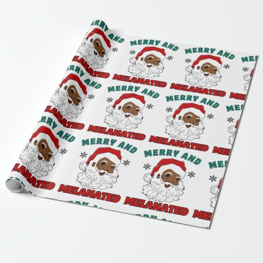 Vrolijk en gemelaniseerd kerstinpakpapier cadeaupapier (Uitgerold)