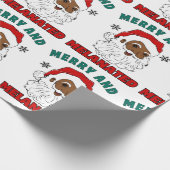 Vrolijk en gemelaniseerd kerstinpakpapier cadeaupapier (Hoek)