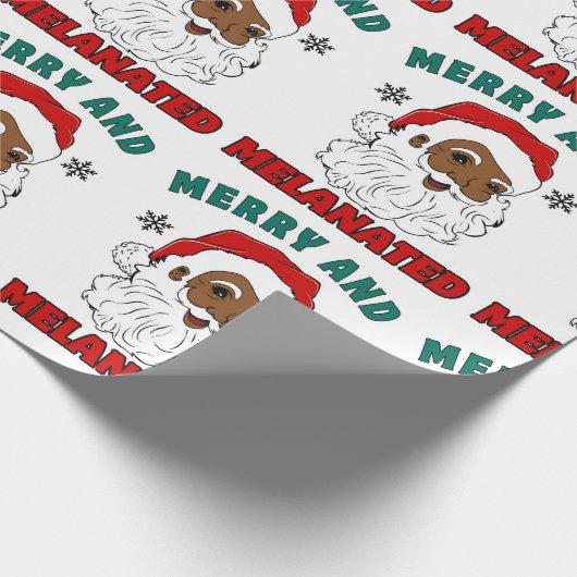 Vrolijk en gemelaniseerd kerstinpakpapier cadeaupapier (Hoek)