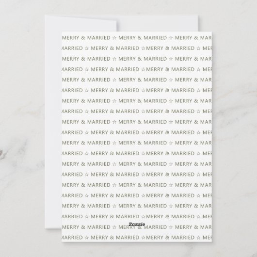 Vrolijk en getrouwd 5 foto Holly en dennen Passen Feestdagenkaart (Achterkant)