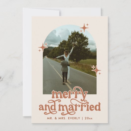 Vrolijk en getrouwd Boho Christmas Kaart (Voorkant)