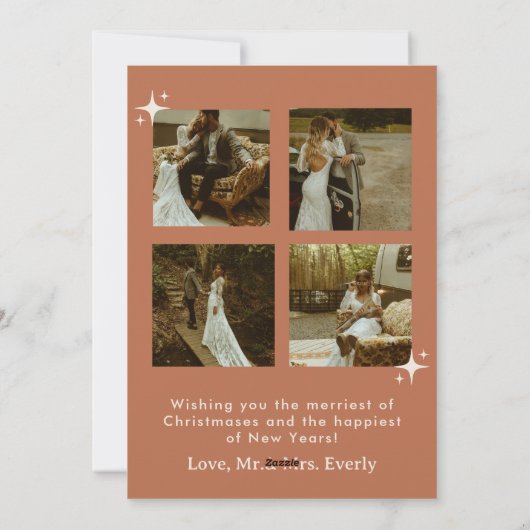 Vrolijk en getrouwd Boho Christmas Kaart (Achterkant)