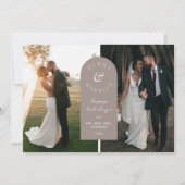 Vrolijk en getrouwd bruiloft foto vakantie Kaart (Voorkant)