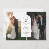 Vrolijk en getrouwd bruiloft foto vakantie Kaart (Voorkant)