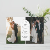 Vrolijk en getrouwd bruiloft foto vakantie Kaart (Staand voorkant)