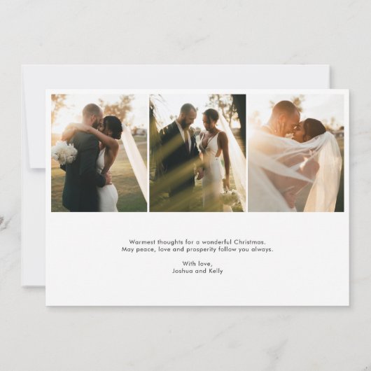 Vrolijk en getrouwd bruiloft foto vakantie Kaart (Achterkant)