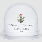 Vrolijk en getrouwd eerste kerst notenkraker sneeuwbol (Voorkant)