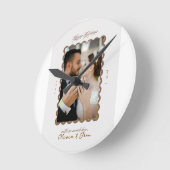 Vrolijk en getrouwd eerste kerst ronde klok (Hoek)