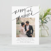 Vrolijk en getrouwd Elegant Pas getrouwd Kerstmis Feestdagenkaart (Staand voorkant)