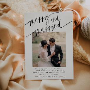 Vrolijk en getrouwd Elegant Pas getrouwd Kerstmis  Feestdagenkaart