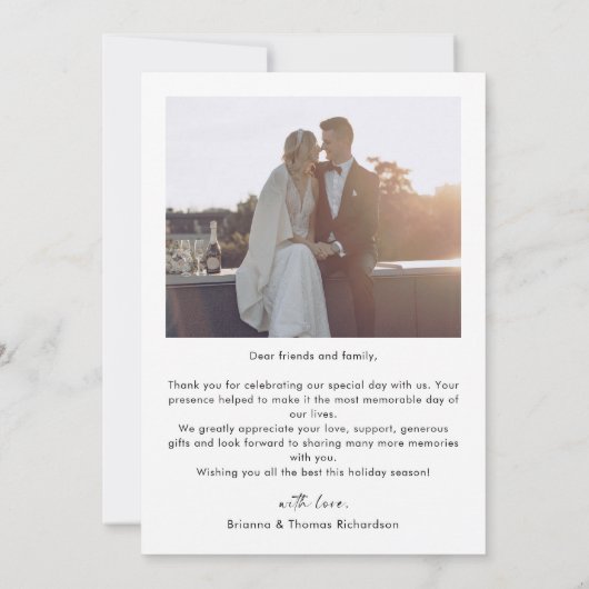 Vrolijk en getrouwd | Elegante moderne foto 2024 Feestdagenkaart (Achterkant)