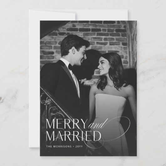 Vrolijk en getrouwd Foto Christmas Kaart (Voorkant)