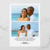 Vrolijk en getrouwd Foto Passen getrouwd Kerst Folie Feestdagenkaart (Achterkant)