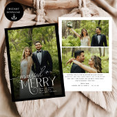 Vrolijk en getrouwd Foto Passen getrouwd Kerstvaka Feestdagenkaart