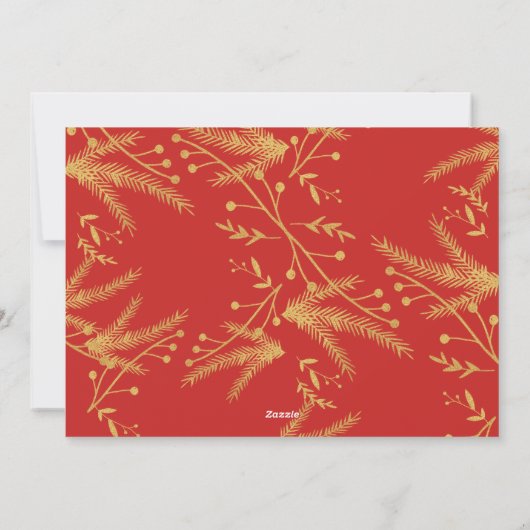 Vrolijk en getrouwd Goud Rode Kerst Vakantie Kaart (Achterkant)