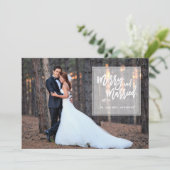 Vrolijk en getrouwd Hand Lettered Holiday Foto Feestdagenkaart (Staand voorkant)