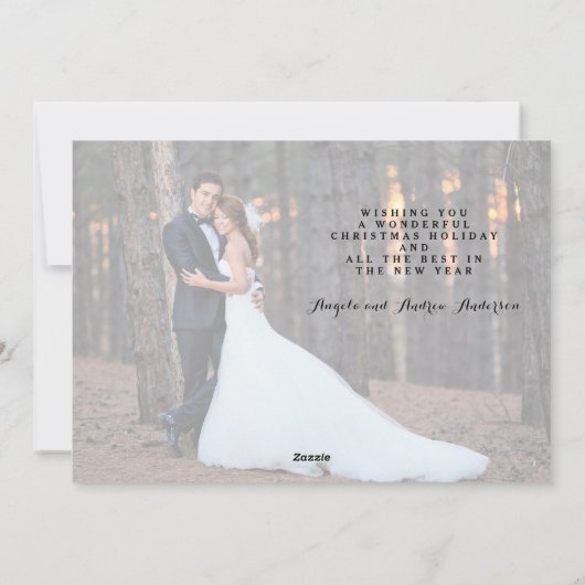 Vrolijk en getrouwd Hand Lettered Holiday Foto Feestdagenkaart (Achterkant)