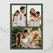 Vrolijk en getrouwd hart script kerst foto folie feestdagenkaart (Achterkant)