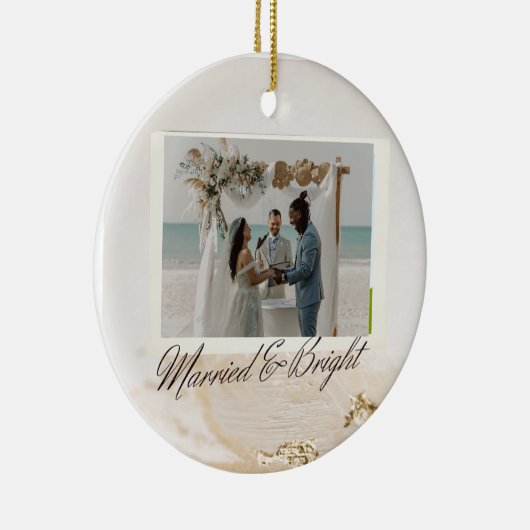 Vrolijk en getrouwd keramisch ornament (Rechts)