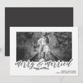 Vrolijk en getrouwd kerstfoto vakantie Kaart (Voorkant / Achterkant)