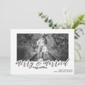 Vrolijk en getrouwd kerstfoto vakantie Kaart (Staand voorkant)