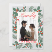 Vrolijk en getrouwd met kerst feestdagenkaart (Voorkant)