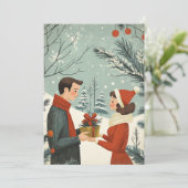  vrolijk en getrouwd met kerst feestdagenkaart (Staand voorkant)