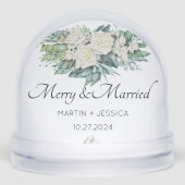 Vrolijk en getrouwd met onze eerste kerstbloem sneeuwbol (Voorkant)