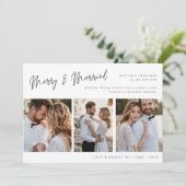 Vrolijk en getrouwd modern minimaal | Kerstfoto Feestdagenkaart (Staand voorkant)