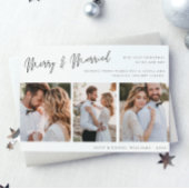 Vrolijk en getrouwd modern minimaal | Kerstfoto Feestdagenkaart