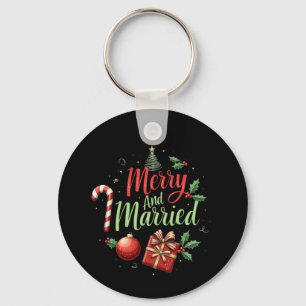 Vrolijk en getrouwd om je eerste kerst te vieren sleutelhanger