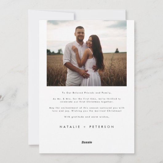 Vrolijk en getrouwd Pas getrouwd bruiloft overlay Feestdagenkaart (Achterkant)