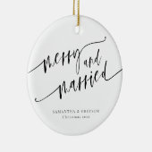Vrolijk en getrouwd Pas getrouwd Keramisch Ornament (Rechts)