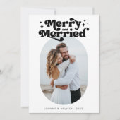 Vrolijk en getrouwd Retro paar Kerstfoto Feestdagenkaart (Voorkant)