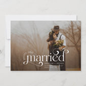 Vrolijk en getrouwd Retro Swirl Foto Vakantie Kaar Feestdagenkaart (Voorkant)