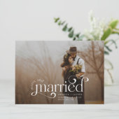 Vrolijk en getrouwd Retro Swirl Foto Vakantie Kaar Feestdagenkaart (Staand voorkant)